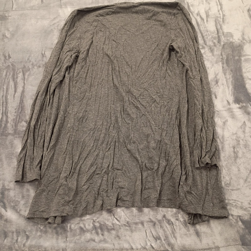 Joie De Vivre Cardigan Sweater Women Medium Gray Rayon Stretch Open Front Winter - Picture 5 of 6